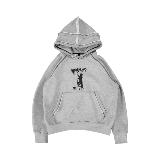 DOUBLE HOOD HOODIE - GRAY